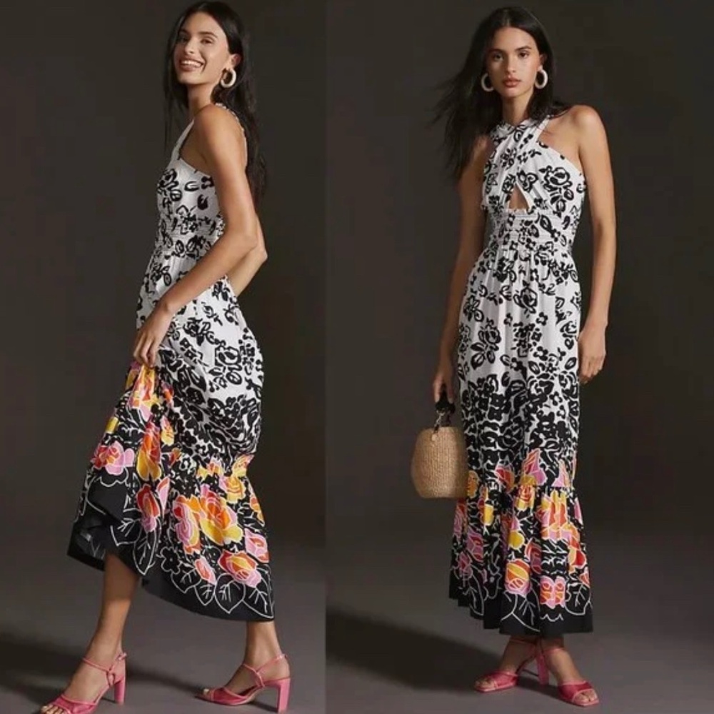 Anthropologie Plenty by Tracy Reese halter floral dress